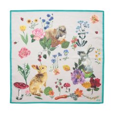 画像1: Nathalie Lete Handkerchief Rabbits-Ivory　NL613 (1)