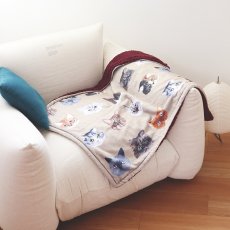 画像3: Matsuo Miyuki Boa Blanket Cat Face-DGY　MM733 (3)