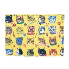画像1: Nathalie Lete Double layer Blanket Cats-YE　NL781 (1)