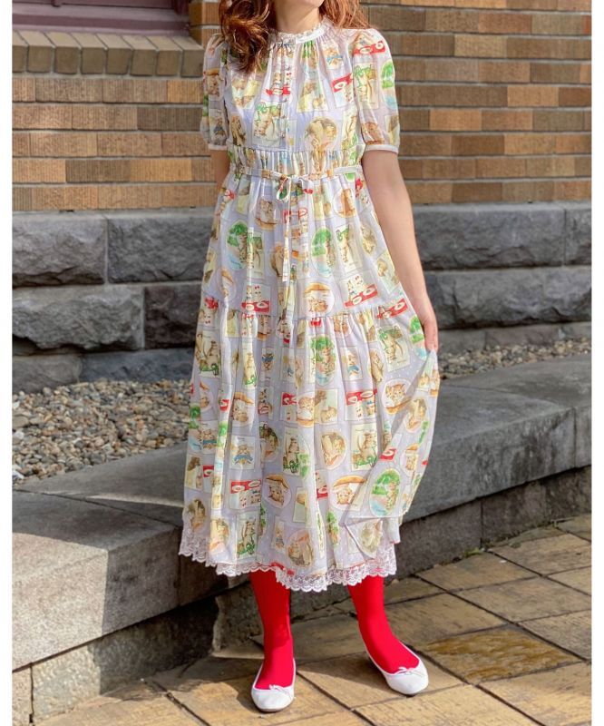 半額sale Yukiemon テキスタイル ワンピース Diary柄 ユキエモン ロングワンピース Www Indiashopps Com