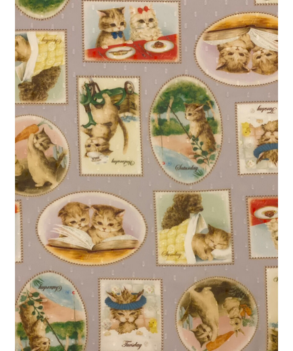 Yukiemon ユキエモン M テキスタイル5分袖ワンピース Diary柄 陽氣屋オンラインショップ