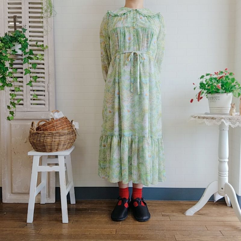 お求めやすく価格改定 Yukiemon ユキエモン フランシュリッペ テキスタイル5部袖ワンピース ワンピース Filmspell Com