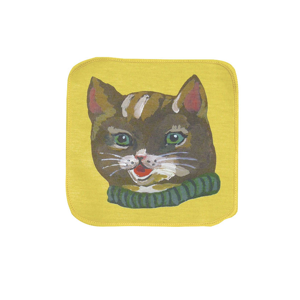 画像1: Nathalie Lete Animal Face Hand cloth（ハンカチタオル）brown cat (1)