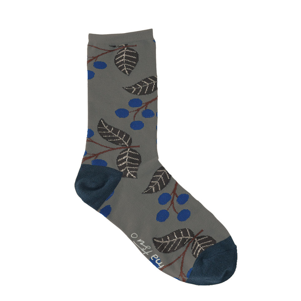 画像1: 松尾ミユキ　G.M.S. Floral　socks　Gray　 (1)