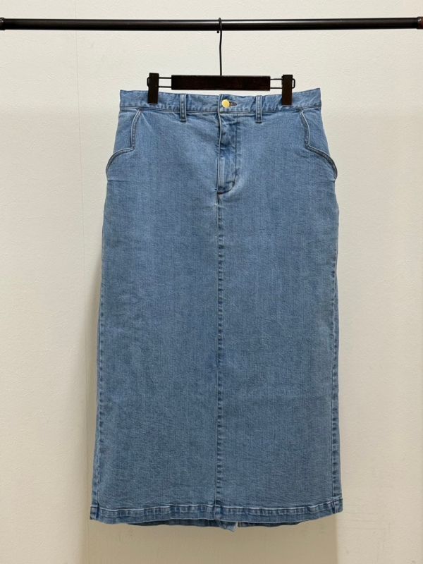 ☆新品☆yukiemon☆おリボンデニムロングスカート【3L】うすめ☆