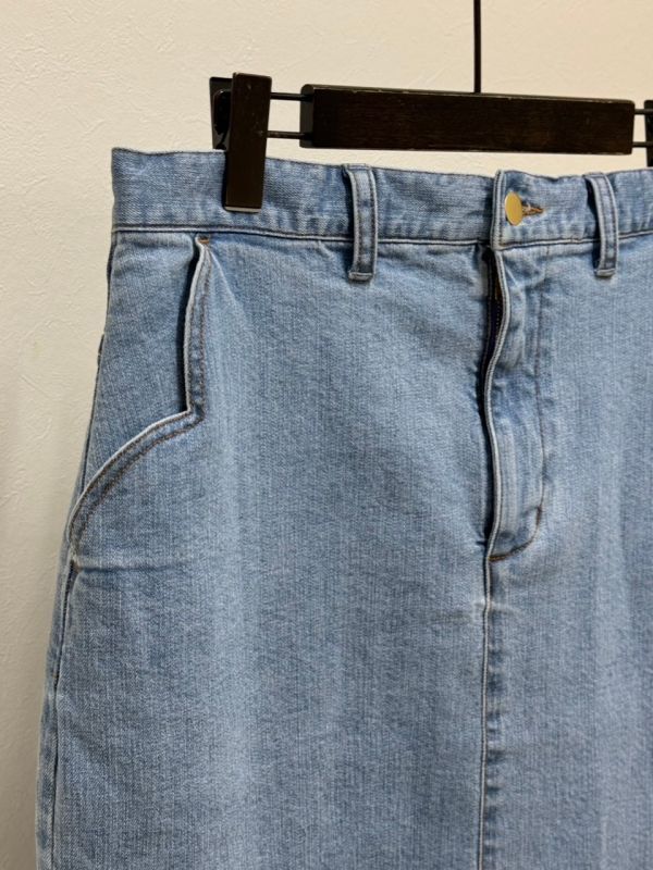 ☆新品☆yukiemon☆おリボンデニムロングスカート【3L】うすめ☆